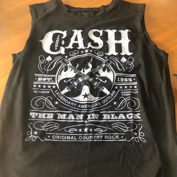 Johnny Cash The Man In Black Muscle T Shirt Sz L - Picture 2 of 4